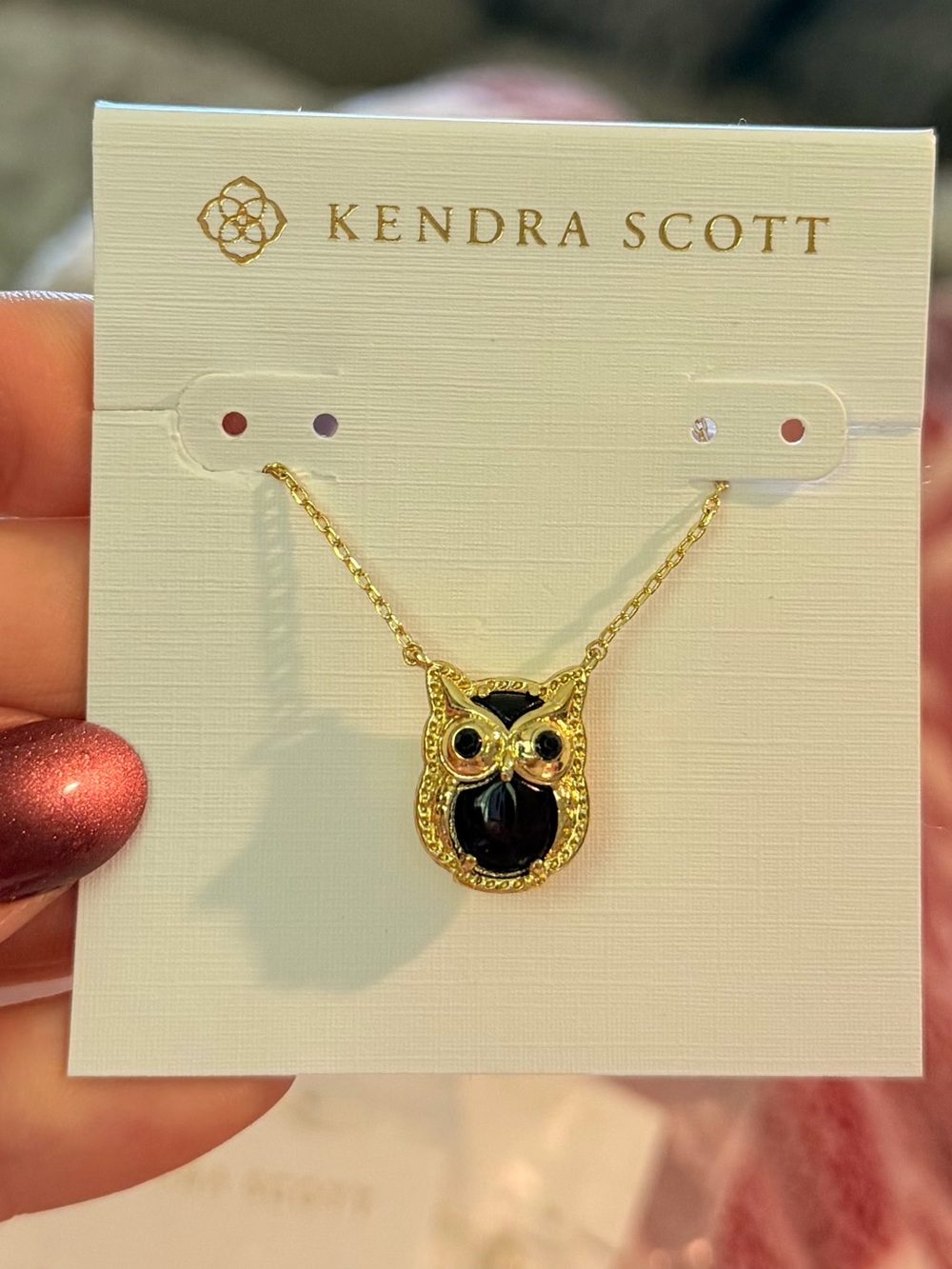 Kendra Scott Reversible Gold Owl Pendant Necklace